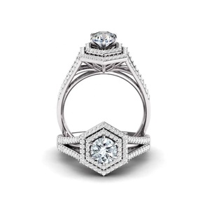 Anillo de Bodas de moissanita blanca cultivada en laboratorio de Plata de Ley 925, piedra natal personalizada, joyería ligera, proveedor de anillo de oro amarillo - Product Image 1