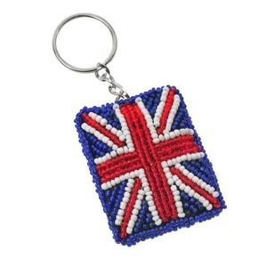 Handcrafted Beadwork UK Flag Keychain Embroidered Union Jack <b>Bag</b> <b>Charm</b> Adjustable Fashion Accessory Bold Color Key Holders 2026 - Product Image 1