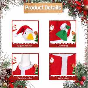 Adornos Navideños para Porche, Decoración Creativa para Navidad, Disfraz para Estatua de Ganso de Cemento para Jardín - Product Image 6