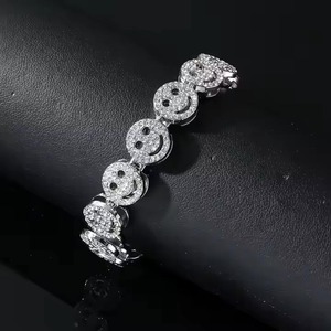 Luxury 925 Silver Moissanite Bangle <b>Bracelet</b> Rhodium Plated Round Brilliant Cut Smiley Women's Party Jewelry <b>Bracelet</b> - Product Image 5