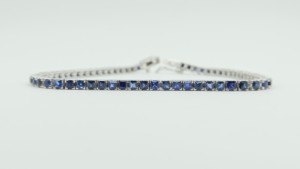 Bracelet tennis en argent sterling saphir naturel de luxe fait main, bijoux classiques personnalisés pour femmes, cadeaux pour mariages et fêtes, certifié - Product Image 5