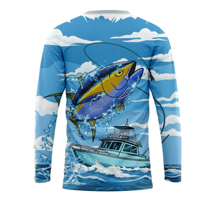 Custom Logo Printed Spandex/Polyester Mens Long Sleeve Pullover <b>Fishing</b> Hoodie UPF50 UV Breathable Quick Dry Performance - Product Image 6