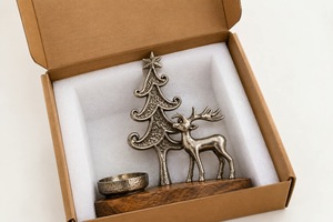 ที่วางเทียนรูปต้นคริสต์มาสและกวาง ฐานไม้ ตกแต่งบ้าน - Product Image 5