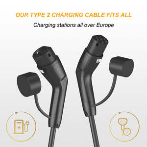 Cable de Carga Rápida para Vehículos Eléctricos Tipo 2 a Tipo 2, Cable de Carga EV Tipo 2 de 5 Metros, Resistente para Uso en Exteriores - Product Image 1