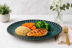 Modern <b>Ceramic</b> Dinner <b>Plate</b> Round Flat Glazed Dark Green Dishwasher Safe Dishes & <b>Plates</b> High Selling At Compitative Price - Product Image 2
