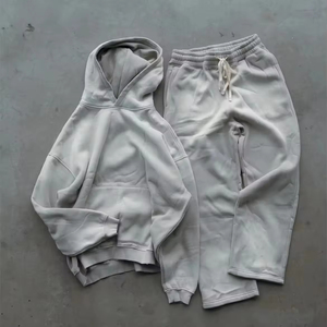 Ensemble de sweats à capuche oversize unisexe en coton vierge personnalisé pour hommes, survêtement et sweats à capuche pour hommes - Product Image 3