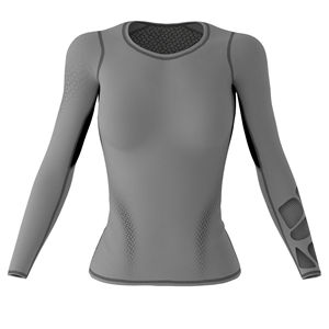 Camiseta Deportiva de Compresión de Manga Larga de Secado Rápido para Mujer, de Alta Calidad, en Colores Sólidos, para Yoga y Running - Product Image 1