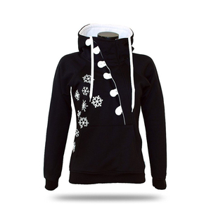 Sudadera con capucha de forro polar grueso para mujer, con cremallera de un cuarto, personalizada con estampado en relieve, con cremallera completa, directo de fábrica - Product Image 1