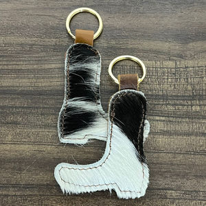 2026 New Personalized Handmade Cowhide Leather Boot Shaped Keychain Western Real Genuine Leather Key Fob Unisex Gift Accessories - Product Image 4