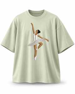 Camiseta Unisex Extra Grande de Cuello Redondo con Logotipo Personalizado Bordado, Camiseta de Algodón con Bordado de Ballet, Premium - Product Image 4