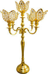 Elegant Gold <b>Crystal</b> 5 Arm Candelabra Candle <b>Stand</b> - Product Image 2