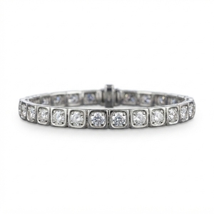 IGI Certified 13 CT Round Diamond Minimalist Tennis <b>Bracelet</b> in 10k White Gold Luxury Fine Jewelry for Women - Product Image 1
