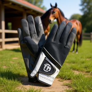 Custom Logo and Color Horse Riding Gloves <b>Equestrian</b> Sets & Accessories - Product Image 3