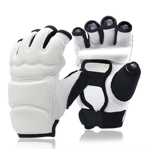 Gants de MMA noirs de qualité supérieure avec bordure rouge, mitaines de grappling, gants de boxe professionnels pour l'entraînement et le sparring en arts martiaux, à paume ouverte - Product Image 5