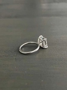 Anillo de Compromiso de Diamante de Corte Radiante de 3 Quilates, Chapado en Platino, Oro Blanco de 14k, Unisex, Clásico, Solitario, Certificado IGI, Diamante D - Product Image 3