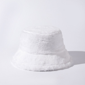 Faux Fur Bucket Hat for Women Warm <b>Winter</b> Plush Fully Fisherman <b>Cap</b> - Product Image 5