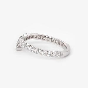 V-Shape Lab Grown Diamond Curved Wedding Band 18K Yellow Gold Chevron <b>Stacking</b> <b>Ring</b> Guard Enhancer for Women - Product Image 2