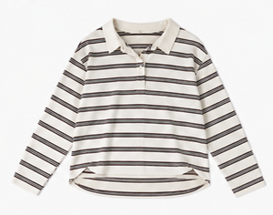 Sweat-shirts en molleton de coton doux imperméables de haute qualité pour femmes, personnalisables avec logo, pulls rayés pour l'automne et chemises – Vente en gros - Product Image 4