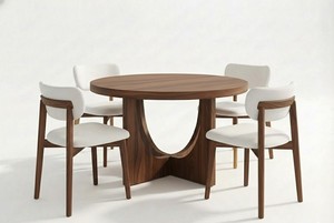 Mesa de Comedor Moderna con 4 Sillas con Diseño Decorativo, 1 Año de Garantía, Juego de Comedor Moderno para 4 Personas, Juego de Comedor Compacto para 4 Personas - Product Image 2