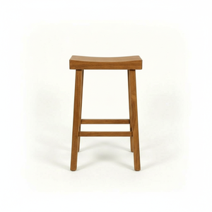 เก้าอี้บาร์ทรงสูง ไม้ยางพาราแท้ ทรงกลม ทันสมัย เรียบง่าย ตกแต่งห้องนั่งเล่น เฟอร์นิเจอร์ทนทาน น้ำหนักเบา - Product Image 2