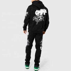 Hot Sale Custom Logo <b>Tie</b> Dye Hoodie Heavyweight Sports Fleece Two Piece <b>Set</b> Tracksuits for <b>Men</b> - Product Image 3
