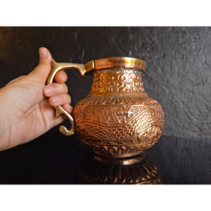 Carafe en cuivre de style classique écologique avec poignées en laiton, pichets de haute qualité, style gaufré, pour hôtels et restaurants - Product Image 4