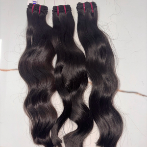 ผมต่ออินเดียแท้จากวัด  แบบเวอร์จิ้น  จัดเรียงเกล็ดผม  สีดำธรรมชาติ  แบบเส้น  OEM ODM ขายส่ง - Product Image 1