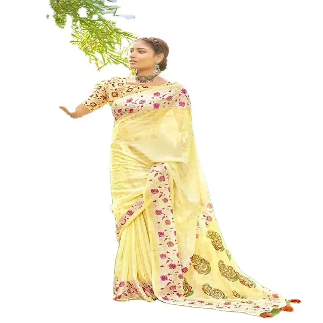 Sari berkualitas bagus untuk wanita untuk pakaian pernikahan dari pemasok India desain Saree