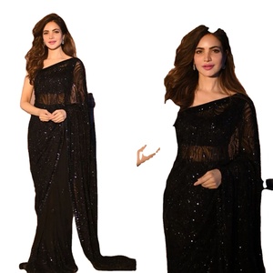 งานปักเลื่อมสองสีสวยงามสไตล์อินเดียปากีสถาน ขนเฟอร์เทียมคุณภาพสูงแบบไม่เย็บติดกัน ขายดีที่สุด เหมาะสำหรับงานแต่งงาน - Product Image 1