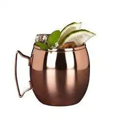 Mug à Moscow Mule en cuivre avec poignée, vaisselle classique pour bière, café et boissons chaudes - Product Image 3