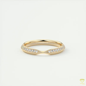Bague de mariage empilable Trisha Jewels Curve en argent sterling 925, sertie de pierres cultivées en laboratoire, certifiée IGI, style vintage - Product Image 3
