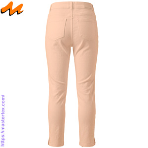 Pantalon Femme Cinq Poches à Fente, Coupe Slim, Tissu Respirant Non-Denim, Coton Spandex, Idéal Printemps-Été, Grammage 7.81 oz - Product Image 2
