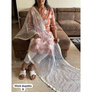 FILET BRODERIE TRAVAIL DUPATTA BLANC - Product Image 1