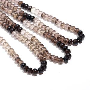 Perles rondes lisses en quartz fumé naturel 8 mm, perles de pierres précieuses en quartz dégradé pour la fabrication de bijoux, vente en gros de pierres précieuses en vrac - Product Image 3