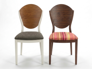 Chaise de salle à manger moderne en bois rembourrée avec assise en tissu et dossier en bois, au design contemporain pour l'ameublement de la maison - Product Image 1