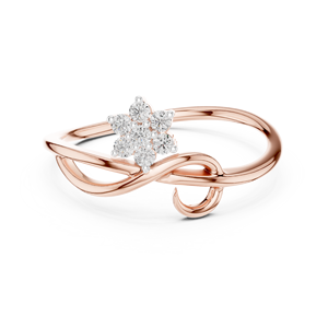 Anillo de Diamantes Cultivados en Laboratorio WILD LVY, Oro Rosa Sólido de 18 Quilates con Baño de Rodio, Corte Brillante, para Compromiso, Boda, Uso Diario - Product Image 1