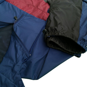 Unisex Hooded Tracksuit Full Sleeve Drawstring Closure Sporty Style Color Blocking Blue Red Black Polyester Regular Fit Spri - Product Image 3