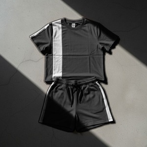 Wholesale 100% Cotton Men's Summer Oversize <b>Tshirt</b> Shorts Set Printed Washed 2-Piece Tracksuit Breathable <b>Tshirts</b> Shorts Sets - Product Image 5