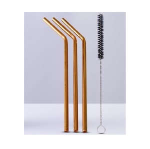 High Quality Copper Sipping Tubes Reusable Metal Beverage <b>Straws</b> Suitable <b>for</b> Smoothies Fresh Juice Iced Coffee and Party <b>Drinks</b> - Product Image 3