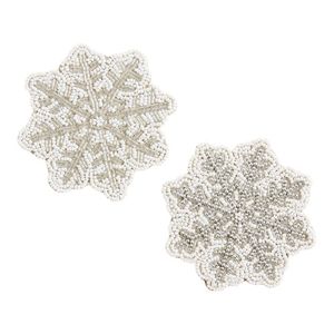 Sous-verre brodé à la main avec perles pour intérieurs élégants, sous-verre décoratif de luxe en perles de rocaille pour la maison et le bureau - Product Image 3