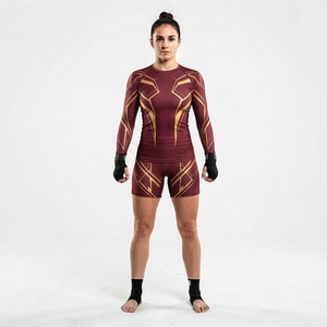 Conjunto de Compresión MMA Sublimado con Diseño de Tigre Azul para Mujer, Ropa de Lucha Personalizada, Ajustada, Transpirable, de Una Pieza - Product Image 2