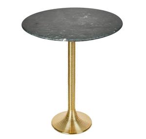 Modern Round <b>Marble</b> Top Side <b>Table</b> With Brass Base Indoor Living Room Furniture Decor - Product Image 2