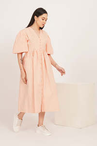 Vestido Midi de Gasa con Estampado Floral, Cuello en V, Manga Corta, Estilo Boho, Corte en A, Ajuste Holgado, Cintura Imperio, para Uso Diario, Vestido Casual de Verano - Product Image 4