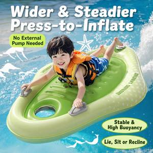 Flotador Inflable para Niños con Asas, Bomba de Aire Integrada, Material de PVC, Capacidad de 40 kg, Ligero, para Playa, Resort, Hotel - Product Image 2