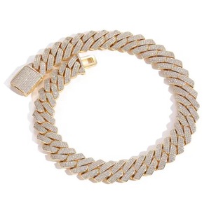 Bracelet Tennis Hip Hop en Argent Sterling Sertie de Diamants et Chaîne Cubaine en Acier Inoxydable pour Hommes et Femmes - Product Image 3