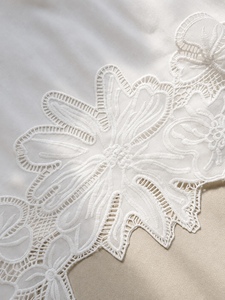 Jupe longue évasée taille haute en coton mélangé avec broderies et dentelle pour femme, modèle ESTHER (ODM/OEM) - Product Image 6