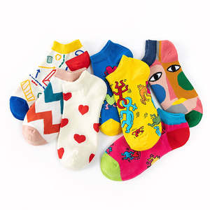 OEM Low Cut Fashion Cartoon Crazy Happy <b>Novelty</b> Print Ankle Cotton Women <b>Men</b> <b>Socks</b> - Product Image 1