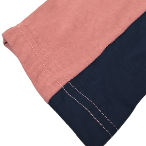 Pantalon de survêtement pour homme, rose et bleu marine, à blocs de couleur, taille élastique avec cordon de serrage, poches latérales, décontracté, tricoté, respirant, pour l'automne - Product Image 3