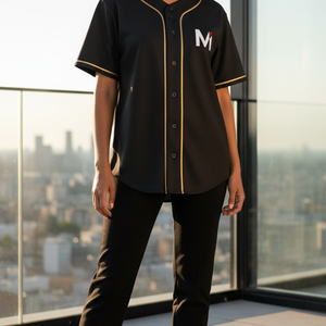 Camiseta de Béisbol de Lujo, Tejido de Malla Resistente, Estilo Urbano, Personalizable con Serigrafía, Manga Corta - Product Image 6