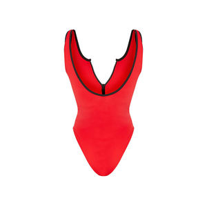 New Women Custom Open Back Women's Jumpsuits One Piece Women <b>Bathing</b> Suit Contrast Color Zipper Bikini Swimwear Beachwear - Product Image 3